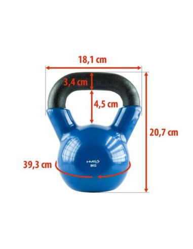 Kettlebell żeliwny pokryty winylem hms knv08