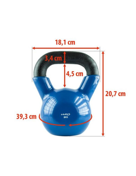 Kettlebell żeliwny pokryty winylem hms knv08