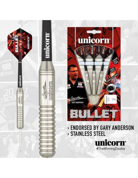 Rzutki steel tip unicorn bullet stainless steel - gary anderson
