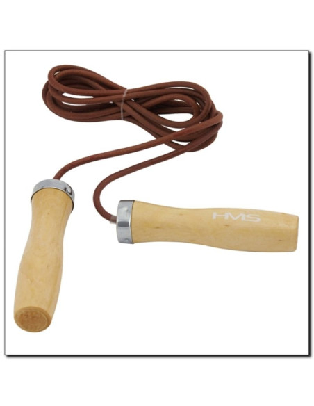 Skakanka skórzana z drewnianą rączką hms sk07