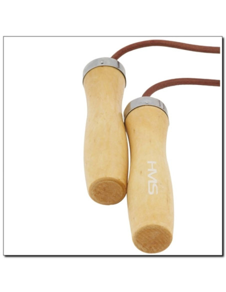 Skakanka skórzana z drewnianą rączką hms sk07