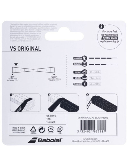Owijka babolat vs orginal feel 3 szt. 653040