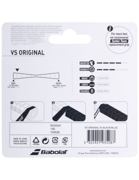 Owijka babolat vs orginal feel 3 szt. 653040