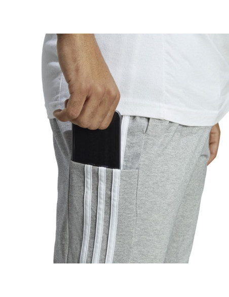 Spodnie adidas essentials single jersey tapered open hem 3-stripes m