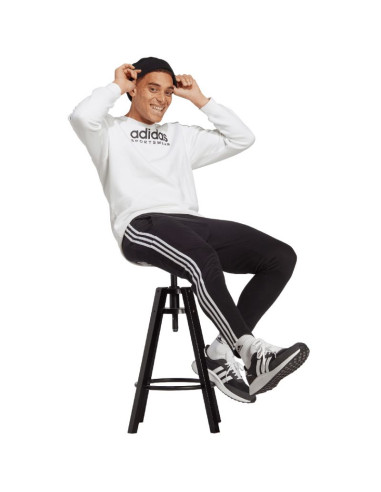 Spodnie adidas essentials single jersey tapered open hem 3-stripes m