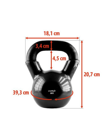 Kettlebell żeliwny black hms knv