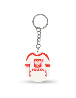 Brelok koszulka hokejowa polska (home) srebbrek