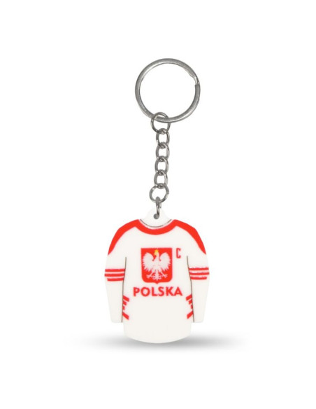 Brelok koszulka hokejowa polska (home) srebbrek