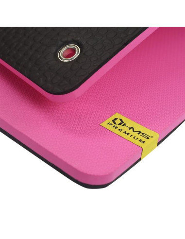 Mata fitness klubowa z otworami hms premium mfk02 pink-black