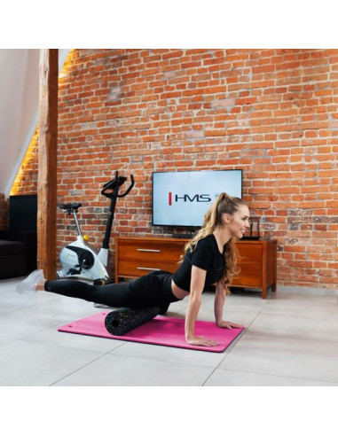 Mata fitness klubowa z otworami hms premium mfk02 pink-black