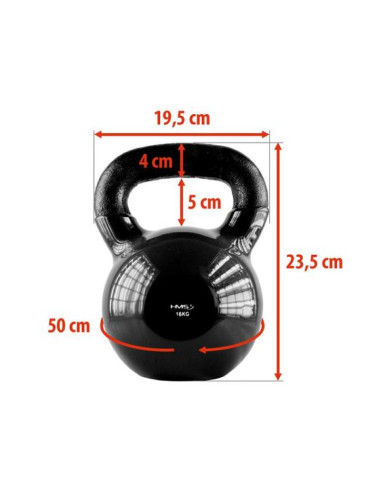 Kettlebell żeliwny black hms knv16