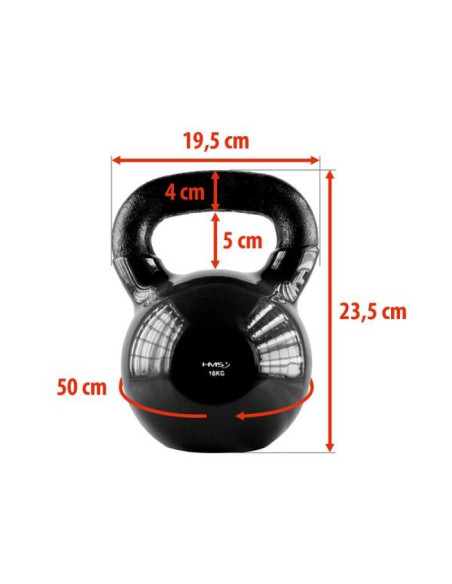 Kettlebell żeliwny black hms knv16