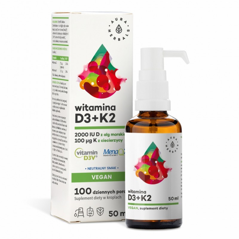 Witamina D3 2000 IU + K2 Vegan (50 ml)