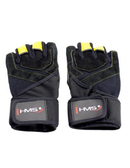 Rękawice na siłownię black/yellow hms rst01