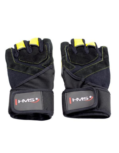 Rękawice na siłownię black/yellow hms rst01