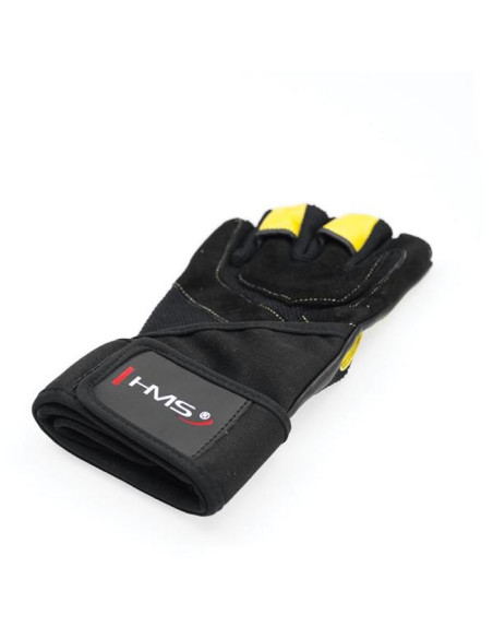 Rękawice na siłownię black/yellow hms rst01