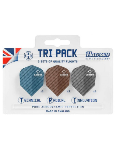 Piórka harrows tri pack carbon 3x3