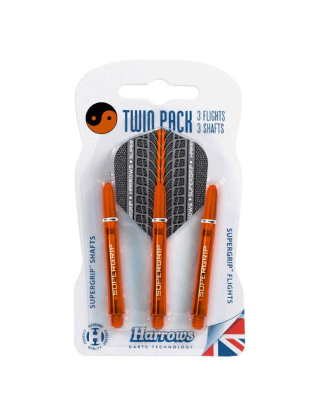 Harrows twin pack shafty supergrip + piórka supergrip