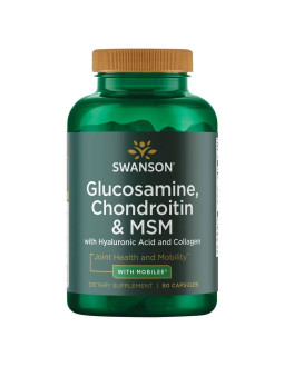Swanson Glukozamina, Chondriotyna, Msm, Kwas Hialuronowy, Kolagen (90 Kaps.)