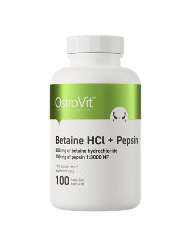 Ostrovit Betaine Hcl + Pepsin - Betaina Hcl + Pepsyny (100 Kaps.)