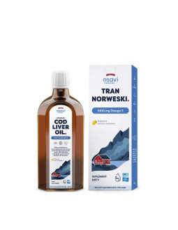 Tran Norweski 1000 mg Omega 3 - smak cytrynowy (250 ml)