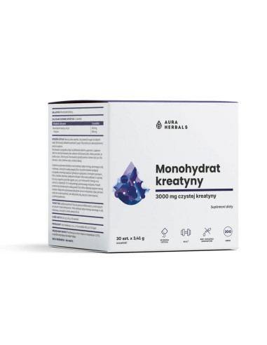 Aura Herbals Creatine Monohydrate - Kreatyna Monohydrat (30 Szt.)