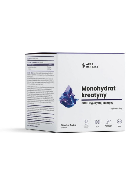 Aura Herbals Creatine Monohydrate - Kreatyna Monohydrat (30 Szt.)