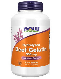 Now Foods Beef Gelatin - Żelatyna Wołowa 550 Mg (200 Kaps.)