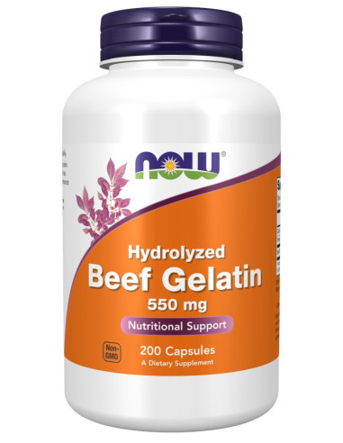 Now Foods Beef Gelatin - Żelatyna Wołowa 550 Mg (200 Kaps.)