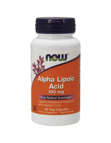 ALA - Kwas Alfa Liponowy 100 mg + Kwas Askorbinowy + Witamina E (60 kaps.)