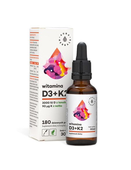 Witamina D3 + K2mk7 w kroplach (30 ml)