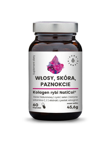 Aura Herbals Włosy, Skóra, Paznokcie - Kolagen Rybi (60 Kaps.)