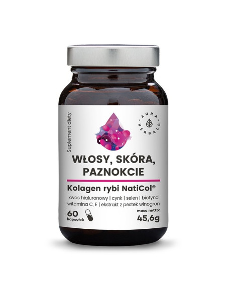Aura Herbals Włosy, Skóra, Paznokcie - Kolagen Rybi (60 Kaps.)