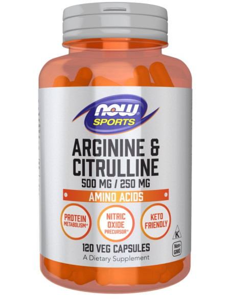 L-Arginine 500 mg + L-Citrulline 250 mg (120 kaps.) (120 kaps.)