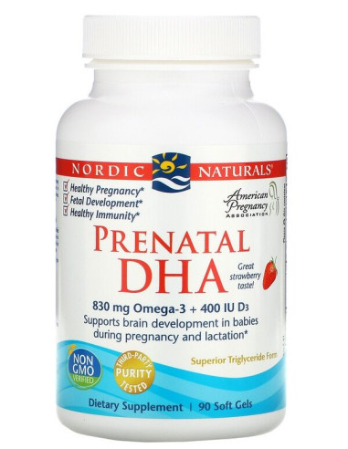 Prenatal DHA Omega 3 i Witamina D3 - strawberry (90 kaps.)