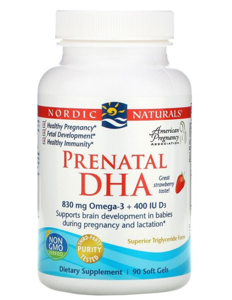 Prenatal DHA Omega 3 i Witamina D3 - strawberry (90 kaps.)