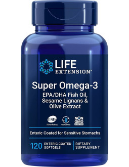 Super Omega-3 EPA/DHA z Lignanami Sezamowymi i Ekstraktem z Oliwek (120 kaps.)