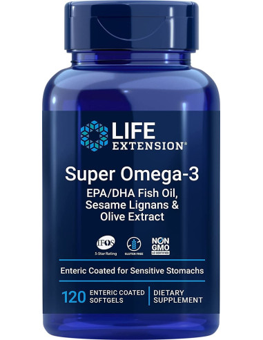 Super Omega-3 EPA/DHA z Lignanami Sezamowymi i Ekstraktem z Oliwek (120 kaps.)