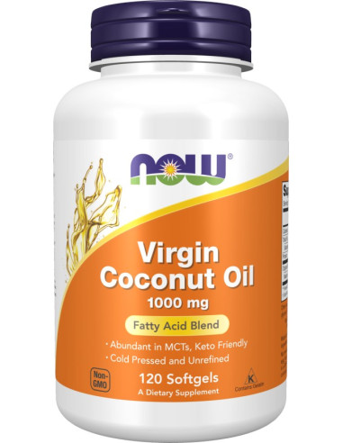 Now Foods Virgin Coconut Oil - Olej Kokosowy 1000 Mg (120 Kaps.)