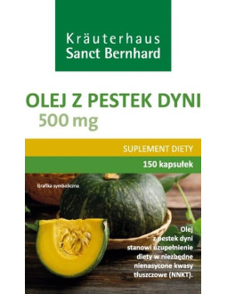 Krauterhaus Sanct Bernhard Olej Z Pestek Dyni 500 Mg (150 Kaps.)