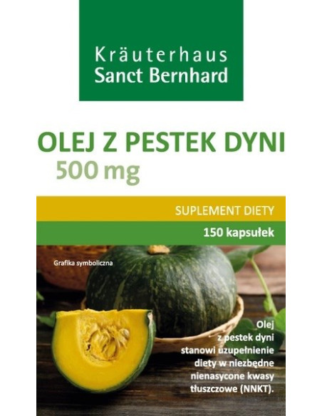 Krauterhaus Sanct Bernhard Olej Z Pestek Dyni 500 Mg (150 Kaps.)
