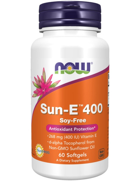 Now Foods Witamina E Sun-E 400 Iu (60 Kaps.)