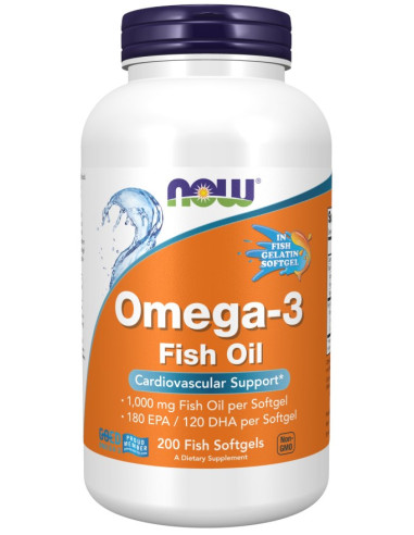 Now Foods Omega-3 Molecularly Distilled (Fish Softgels) (200 Kaps.)
