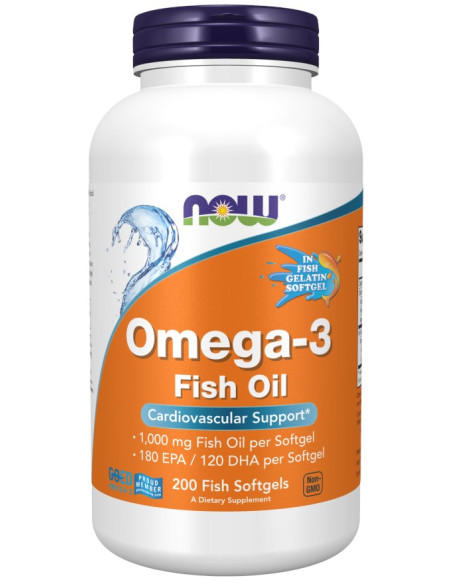 Now Foods Omega-3 Molecularly Distilled (Fish Softgels) (200 Kaps.)