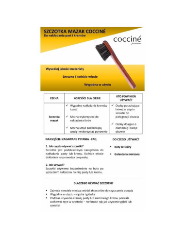 Szczotka do butów mazak coccine mała