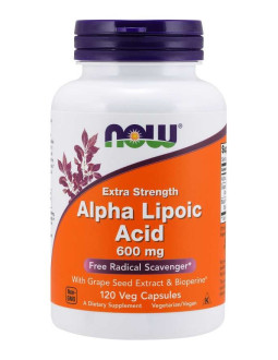 ALA - Kwas Alfa Liponowy 600 mg + Ekstrakt z Winogron + Bioperyna (120 kaps.)