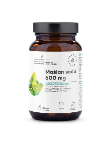 AURA HERBALS Maślan sodu 600 mg mikrokapsułkowany (90 kaps.)