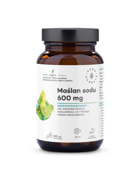 AURA HERBALS Maślan sodu 600 mg mikrokapsułkowany (90 kaps.)