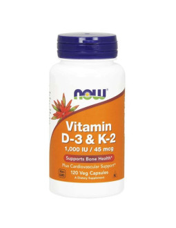 Witamina D3 1000 IU + K2 MK4 45 mcg (120 kaps.)