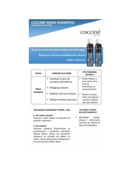 Pianka czyszcząca do skór i tekstyliów coccine